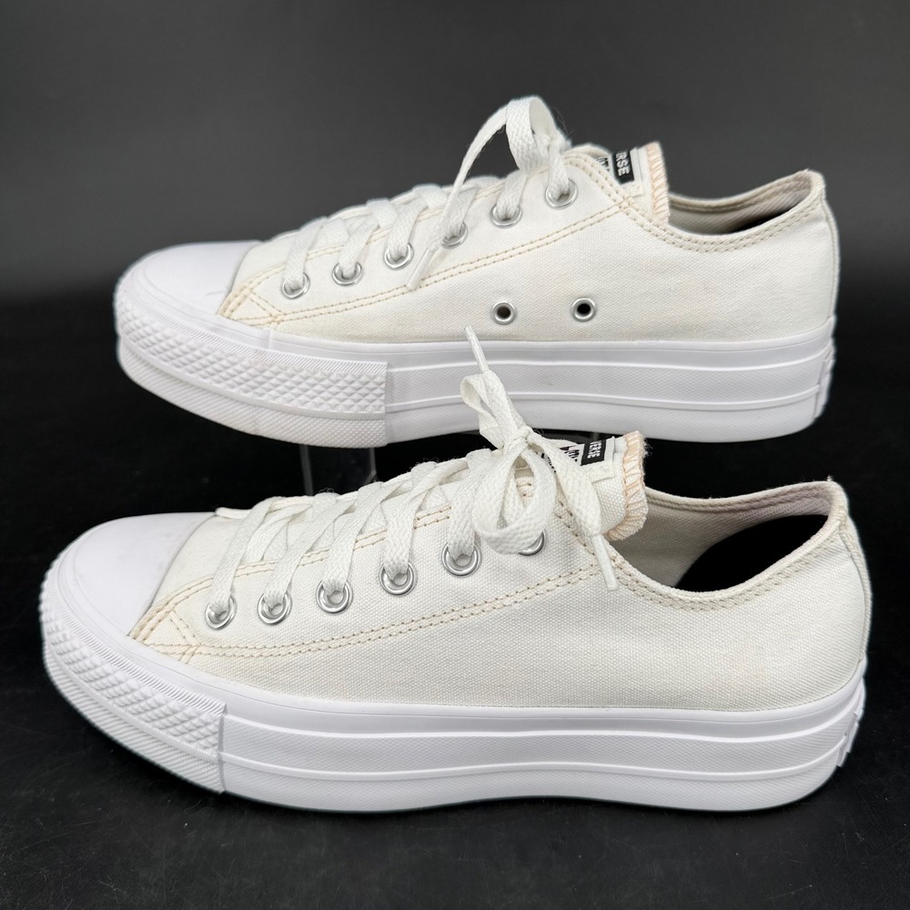 Converse Chuck Taylor All Star Lift Platform White Canvas Shoes 171210C Womens 8